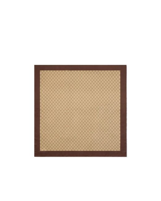 Gucci Natural Printed Twill Scarf