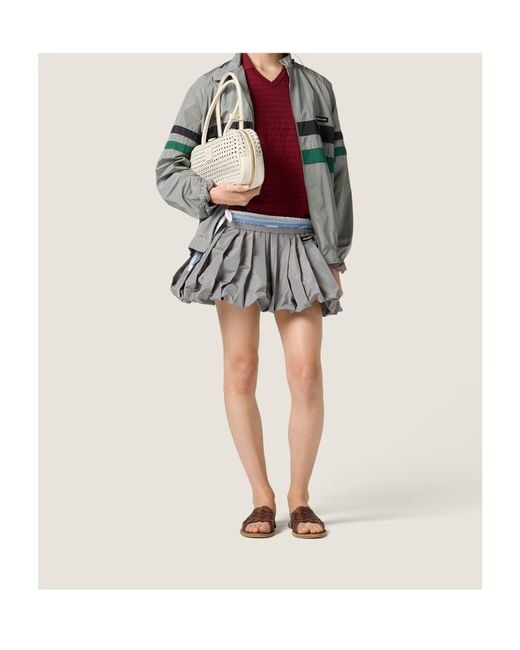 Miu Miu Gray Technical Fabric Miniskirt