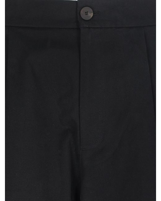 Studio Nicholson Blue Sorte High-Waisted Wide Leg Trousers for men