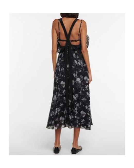 Brock Collection Black Talayah Floral Midi Dress