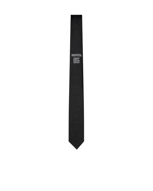 Thom Browne Black Logo-Jacquard Silk Tie for men