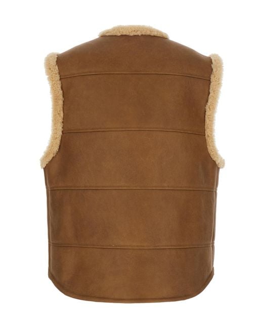 Céline Brown Sleevless Leather Vest
