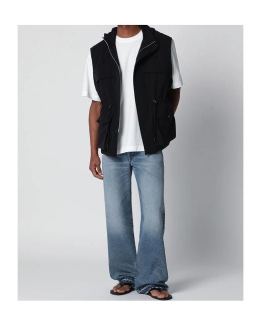 Auralee Black Zipper Vest for men