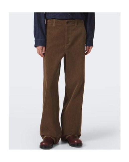 Jil Sander Brown Cotton Corduroy Wide-Leg Pants for men