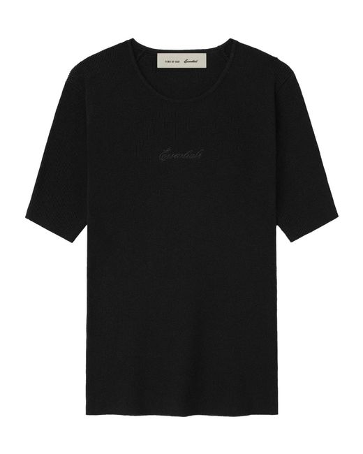 Fear Of God Black Essentials Ribbed T-Shirt