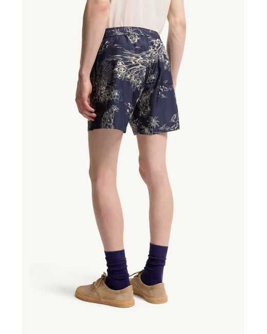 Moncler Blue Logo Patch Drawstring Swim Shorts for men