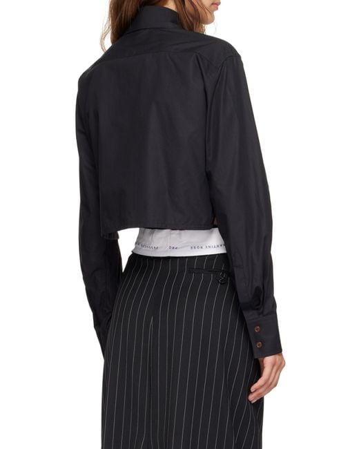 Vivienne Westwood Blue Cut-Out Cropped Shirt