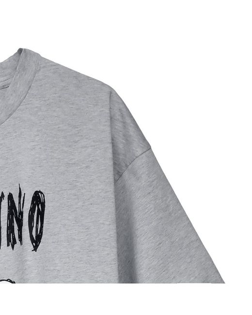Moschino Gray Teddy Bear-Print Cotton T-Shirt
