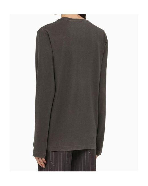 Sportmax Gray Long-Sleeved T-Shirt