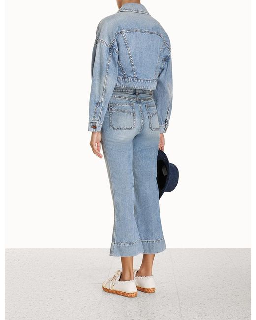 Zimmermann Blue Cropped Denim Jacket