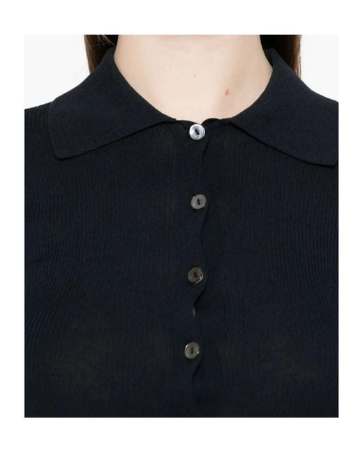 P.A.R.O.S.H. Black Cipria Polo Top