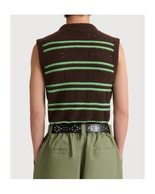 Marni Green Openwork Knit Vest for men