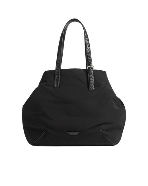 Bottega Veneta Black Logo Patch Tote Bag for men