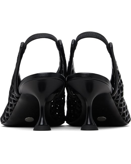 Proenza Schouler Black Openwork Slingback High-Heeled Sandals