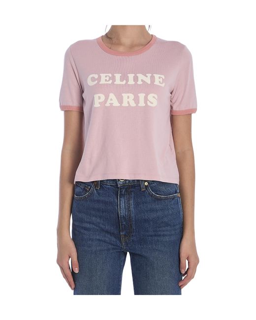 Celine Paris 70S T-Shirt in Pink | Lyst