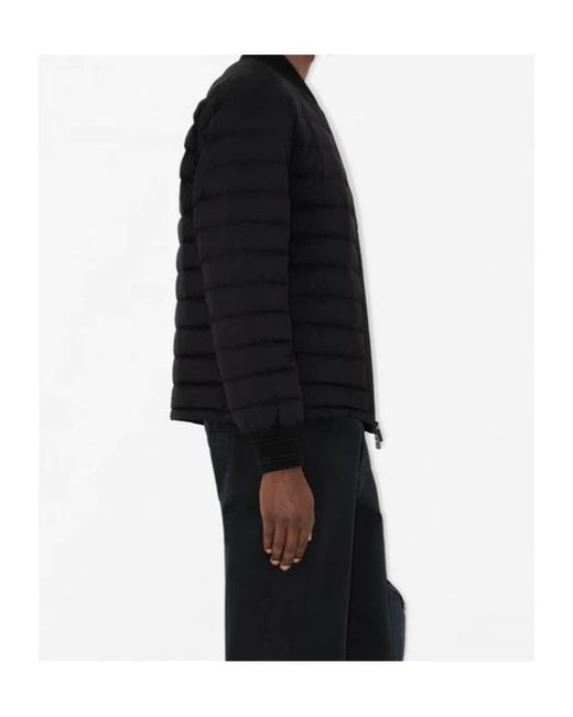 Burberry Blue Logo Detailed Zip-Up Padded Jacket for men