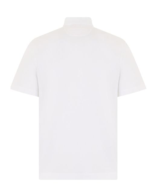 Zegna White Short-Sleeve Cotton Polo Shirt for men