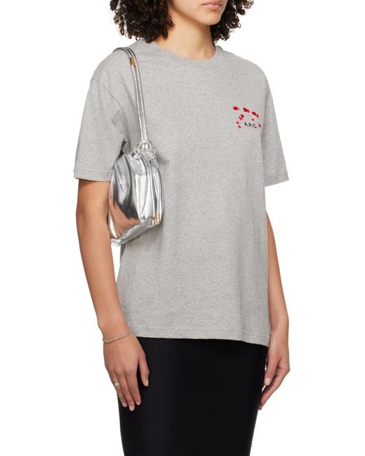 A.P.C. Gray T-Shirt With Round Neck And Short Sleeves