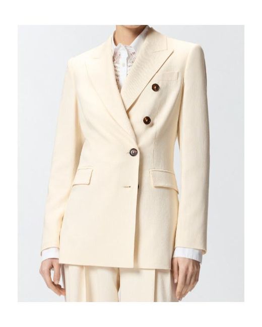 Pinko Natural Amalfi Double-Breasted Blazer