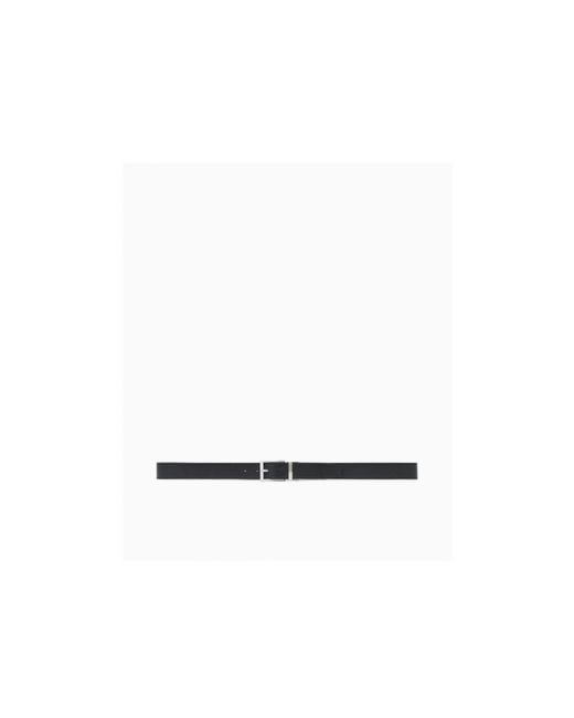 Emporio Armani White Logo Engraved Belt And Cardholder Set for men