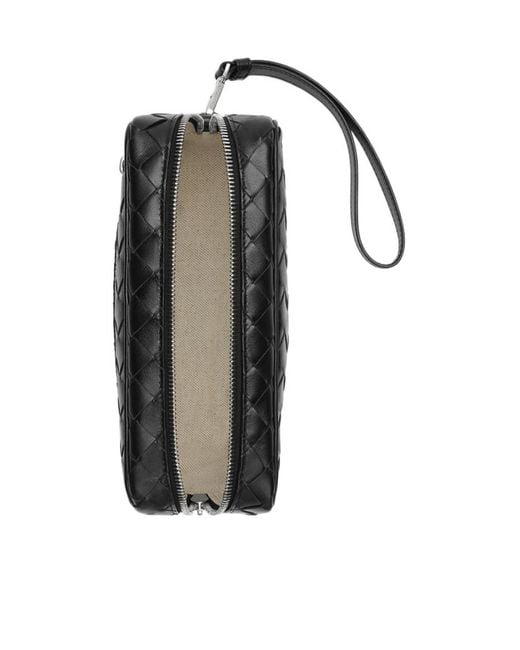 Bottega Veneta Black Intrecciato Small Pouch for men