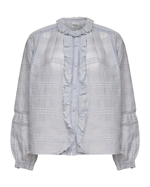 Isabel Marant Gray Isabel Marant Étoile Peline Long-Sleeved Top
