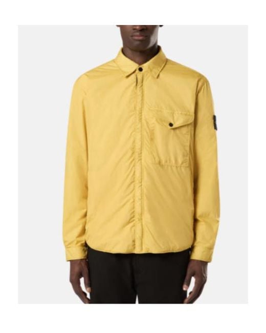 Stone Island Yellow Long-Sleeved Casual Jacket for men