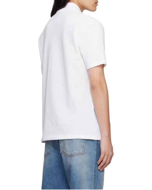Balmain White Coin-Printed Polo Shirt for men