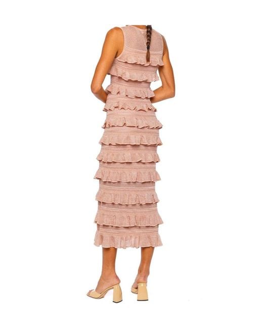 Zimmermann Red Luna Lace Ruffle Dress