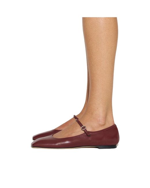 Aeyde Brown Nappa Leather Flat Shoes