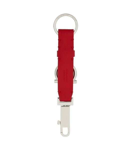 Ferragamo Red Gancini Keychain for men