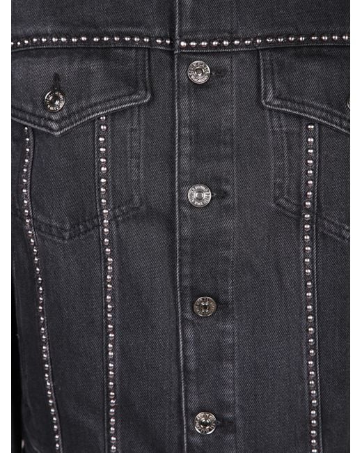 7 For All Mankind Black Studded Denim Jacket