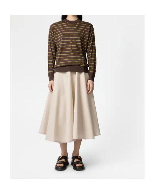 Tod's Brown Long-Sleeve Striped Sweater