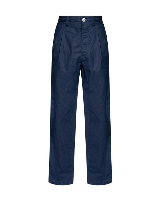 Stone Island Blue Mid-Rise Tapered Trousers for men
