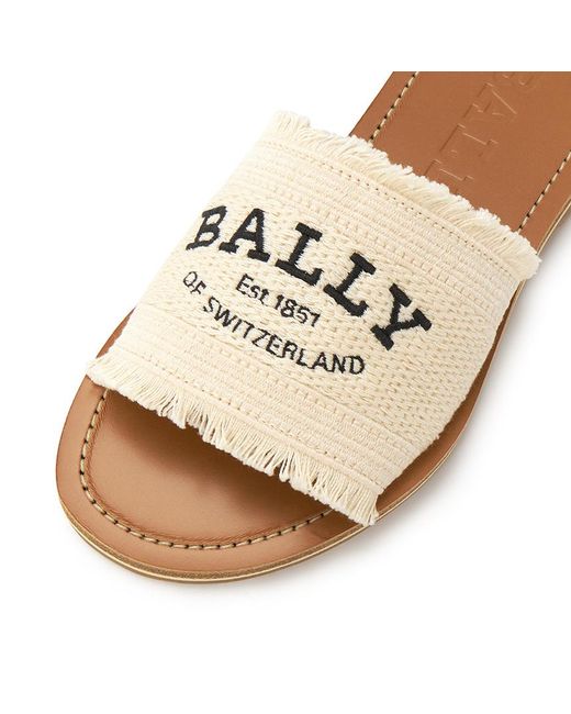 Bally Natural Round Head Flat Slippers