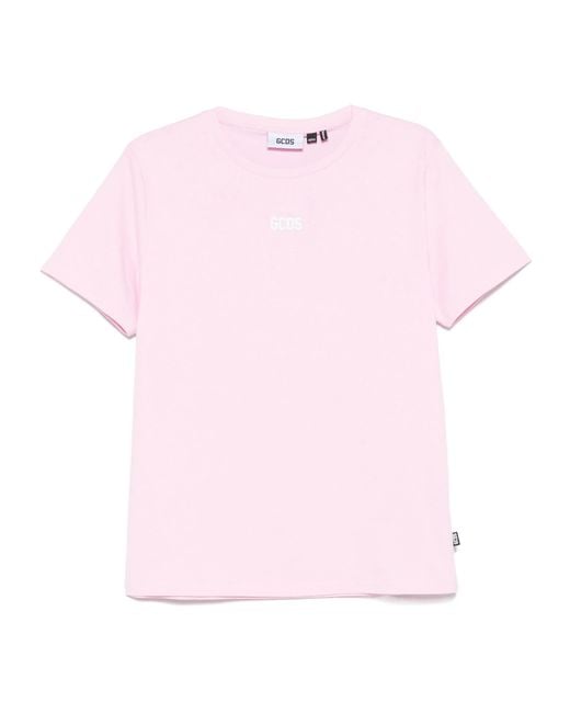 Gcds Pink Logo-Motif T-Shirt for men