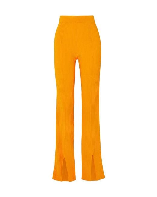 Nanushka Orange Slit Cuff Ribbed Trousers
