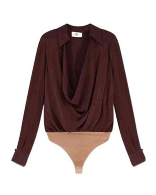 Elisabetta Franchi Purple Georgette Bodysuit