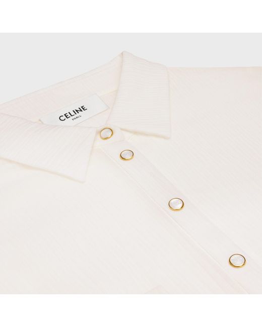 Céline White Long Shirt Dress