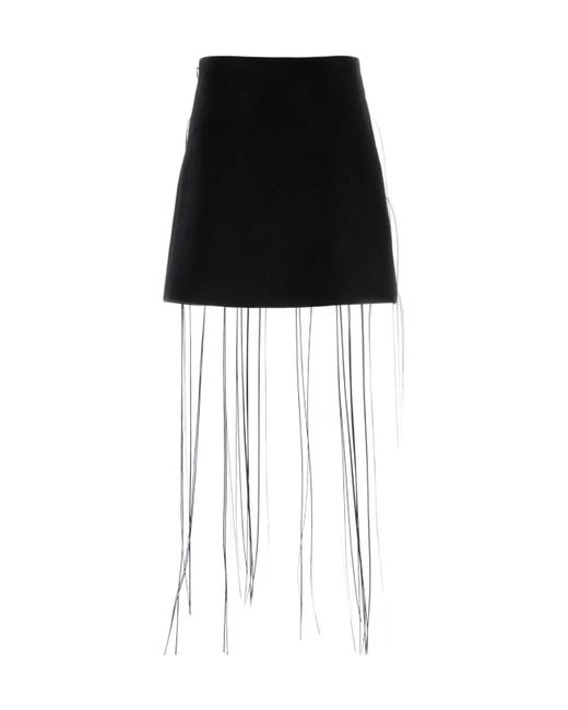 Jil Sander Black High-Waisted A-Line Mini Skirt