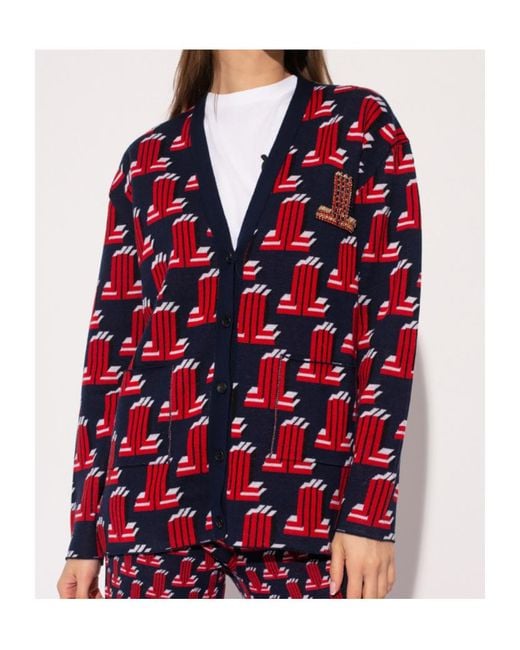 Lanvin Red Wool Knitted Cardigan