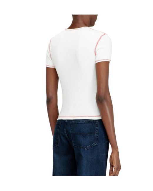 DIESEL White Cherry-Print T-Shirt