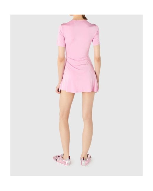 MARINE SERRE Pink Moon Gathered Mini Dress