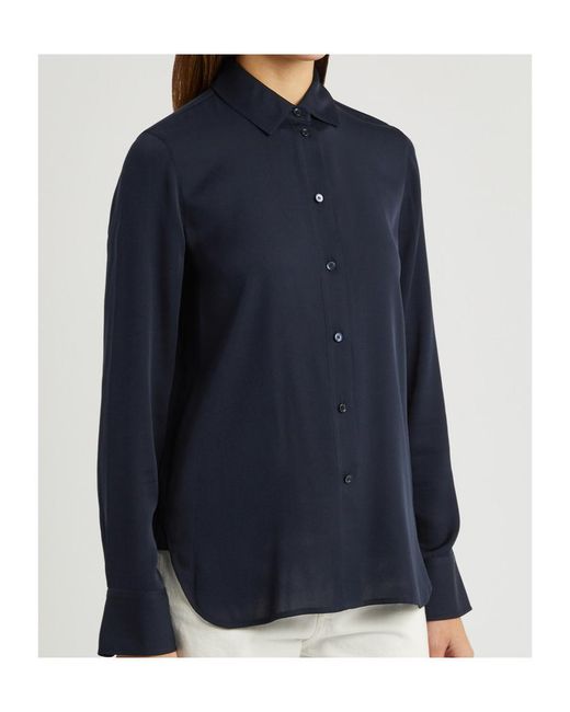 Vince Blue Stretch-Silk Shirt