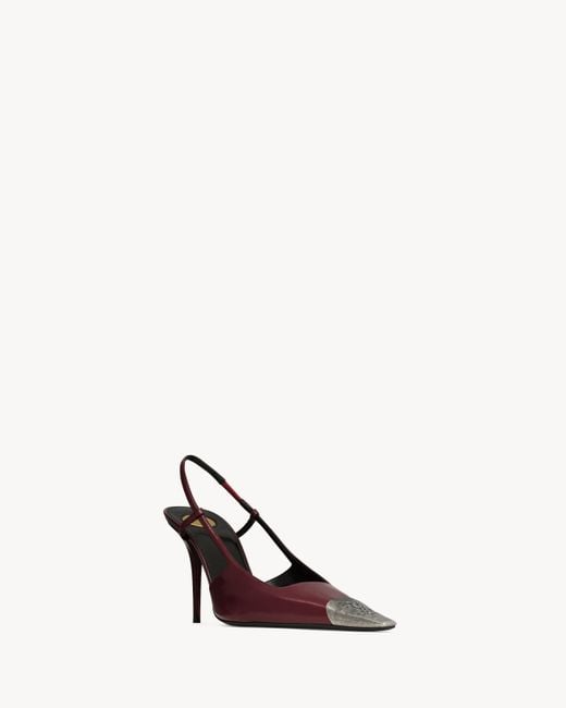 Saint Laurent Brown Jeanne Slingback Pumps