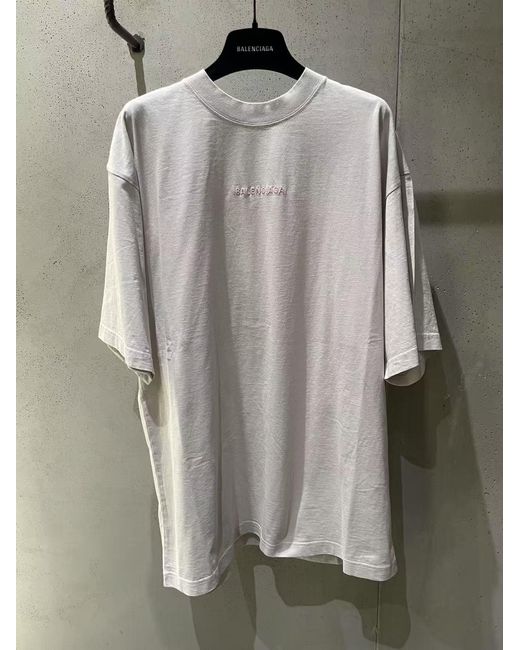 Balenciaga White Back Medium Fit T-Shirt for men