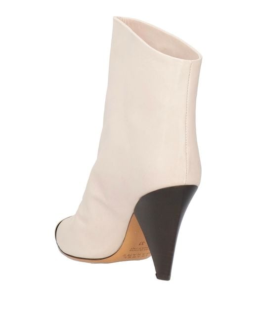 Isabel Marant Natural Fashionable Versatile Leather Ankle Boots