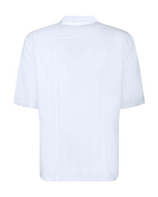 Officine Generale White Officine Générale Textured Polo Shirt for men