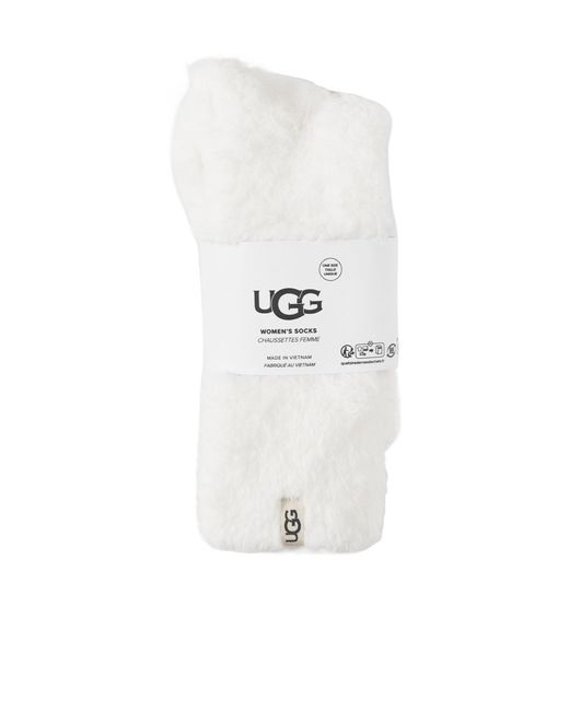 Ugg White Fleece-Lined Short Socks