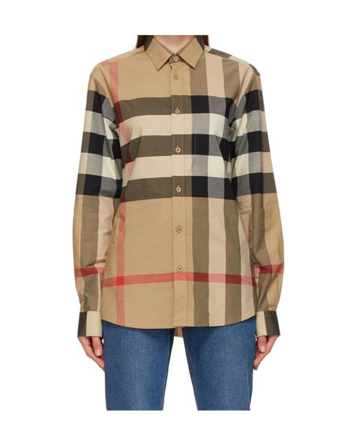 Burberry Brown Checked Button-Up Shirt for men